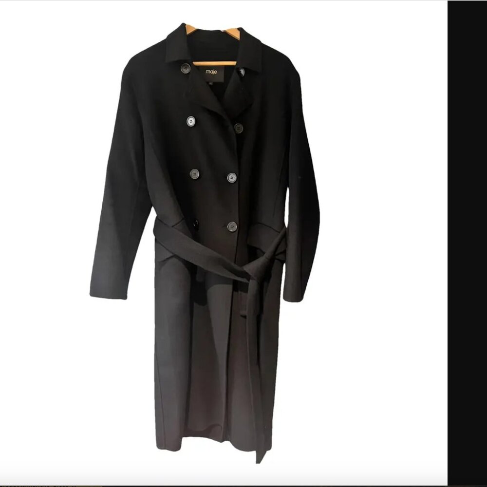 Maje Black Coat 2020 Collection - Wool